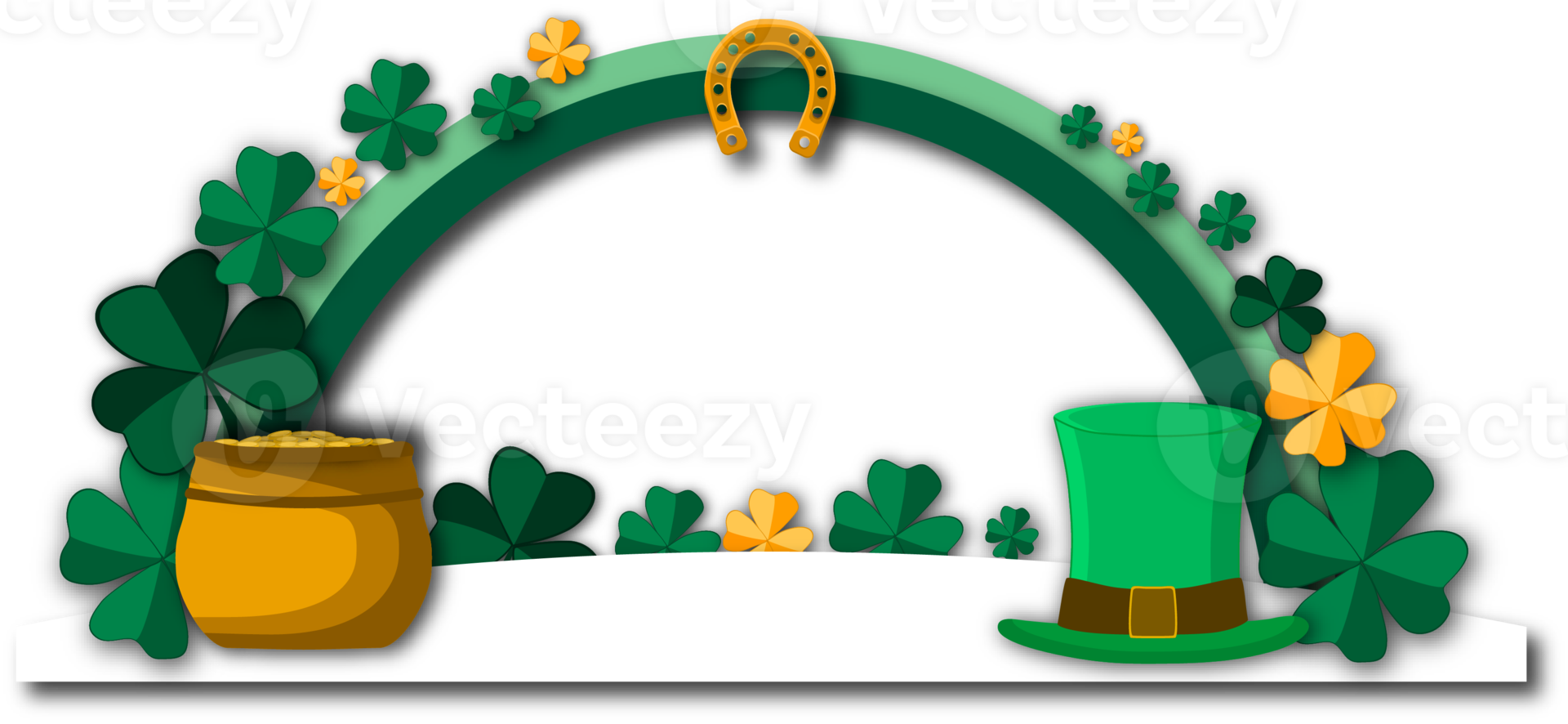 Illustration on theme beautiful shape banner in style paper cut for celebrate holiday patricks day png