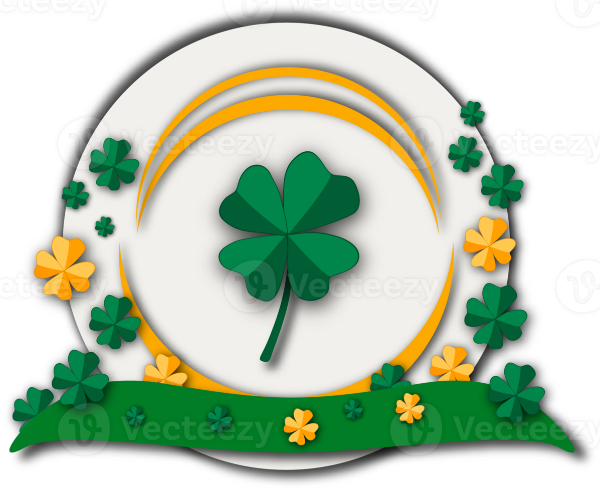 Illustration on theme beautiful shape banner in style paper cut for celebrate holiday patricks day png