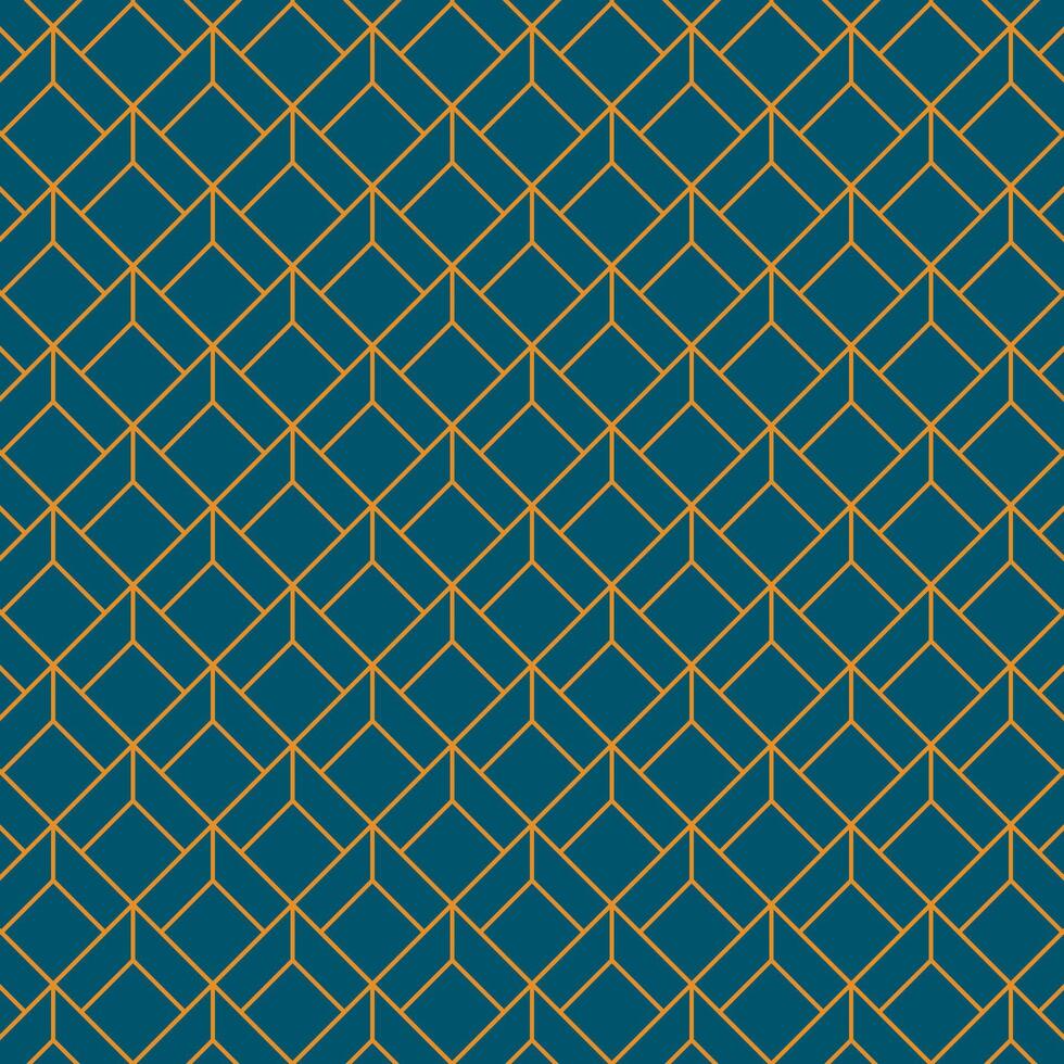 Abstract geometric lines pattern with cubes on blue background. vector