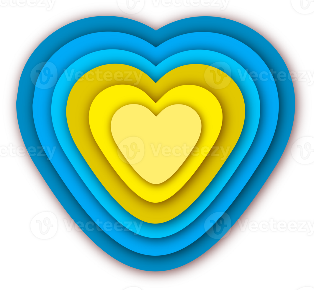 Illustration on theme beautiful bright shape heart in style paper cut png