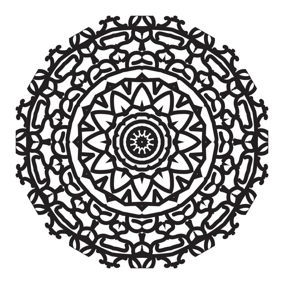 Black ornate mandala vector