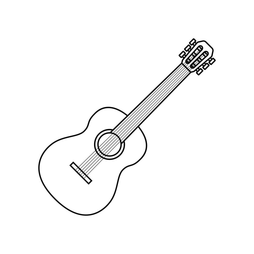 guitarra ilustración icono contorno estilo diseño aislado blanco antecedentes vector