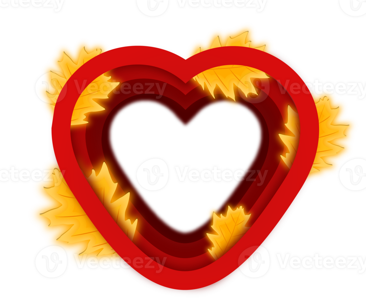 Illustration on theme beautiful bright shape heart in style paper cut png
