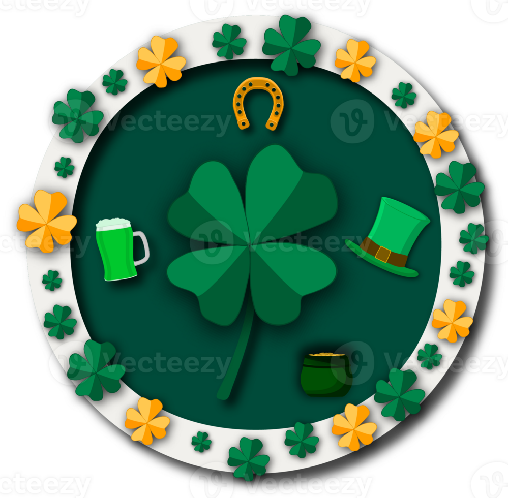 Illustration on theme beautiful shape banner in style paper cut for celebrate holiday patricks day png