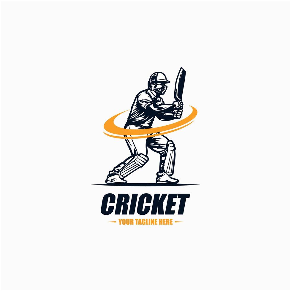 Cricket player, Playing cricket logo design vector. Icon Symbol. Template Illustration vector