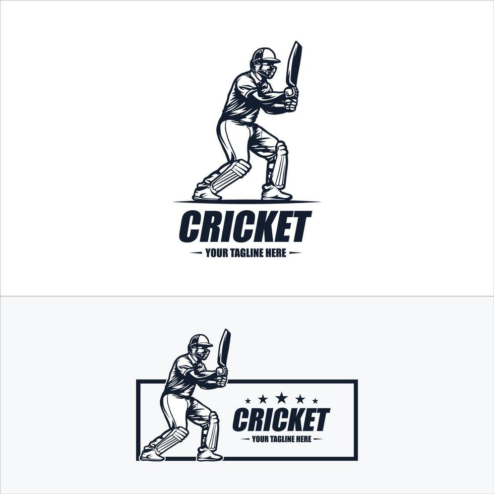 diseño de plantilla de logotipo de deporte de críquet vector