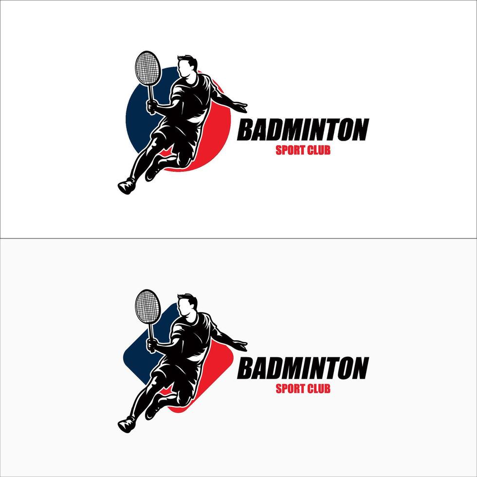 inspiración para el diseño del logotipo de smash de bádminton vector