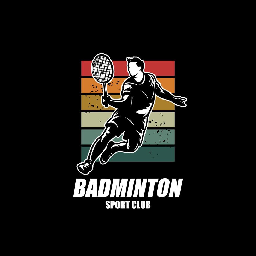 Modern Passionate Badminton Player In Action Logo, Creative Badminton design concepts template, icon symbol vector