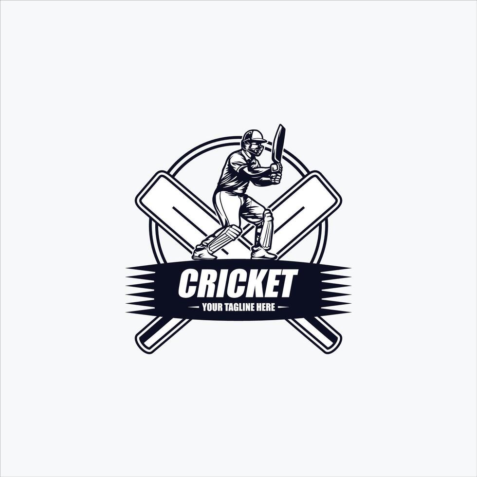 Cricket player, Playing cricket logo design vector. Icon Symbol. Template Illustration vector