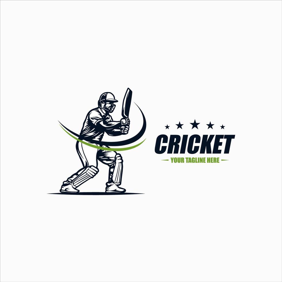 Cricket player, Playing cricket logo design vector. Icon Symbol. Template Illustration vector