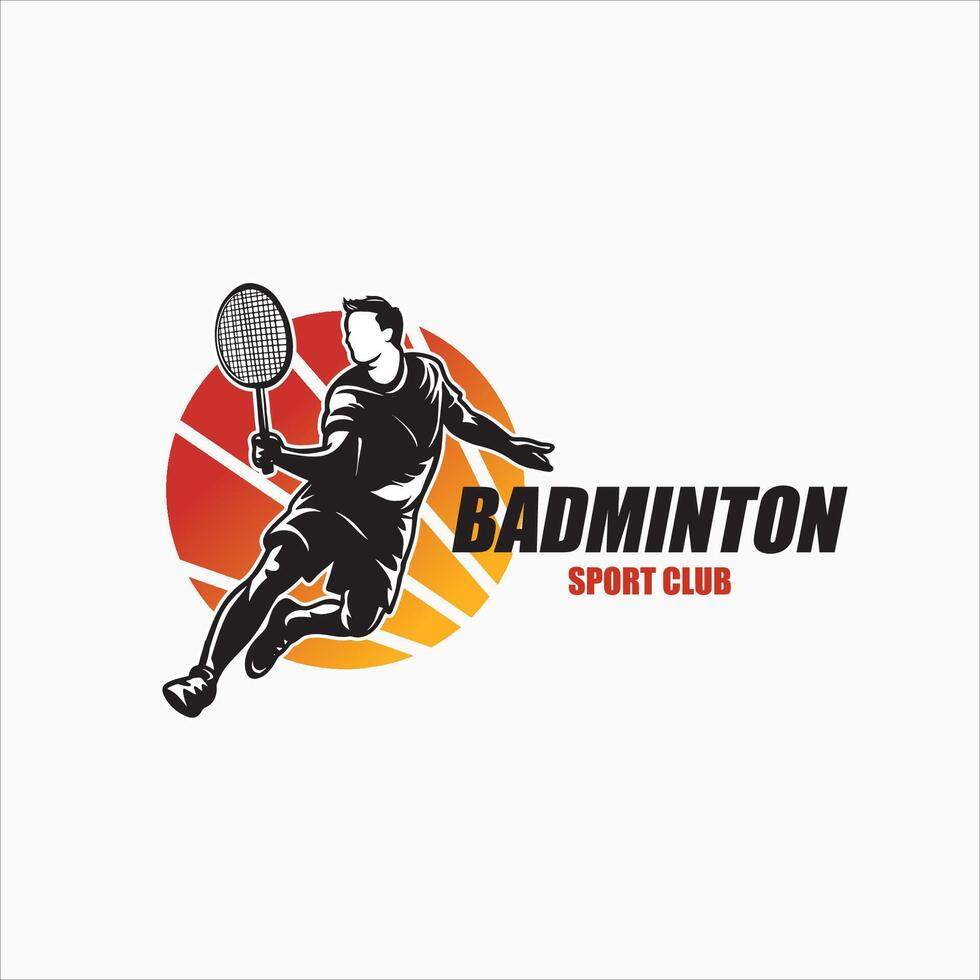 Badminton Logo design. vector illustration. vector flat