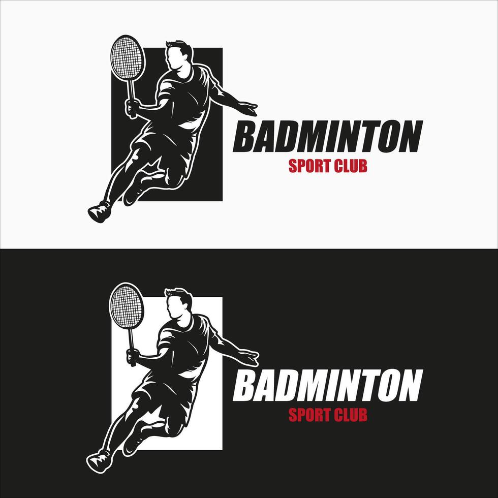 inspiración para el diseño del logotipo de smash de bádminton vector