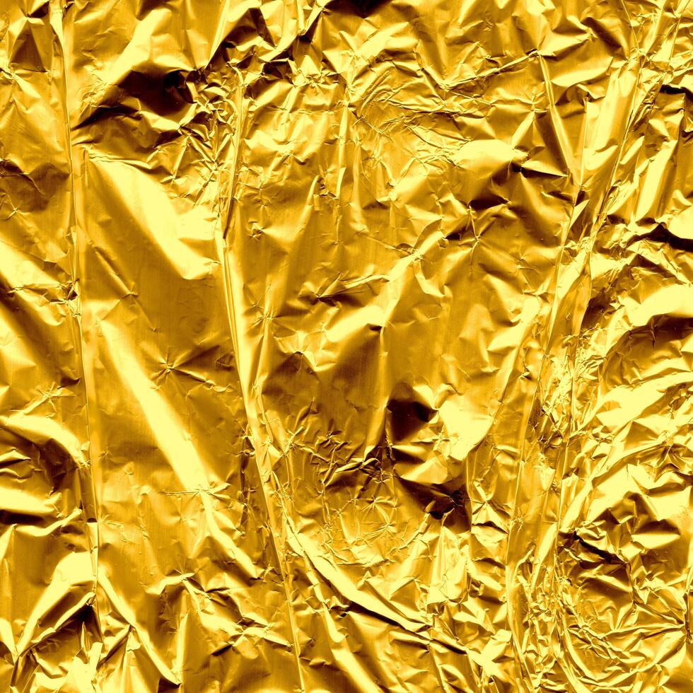Crinkled Gold Paper Texture photo