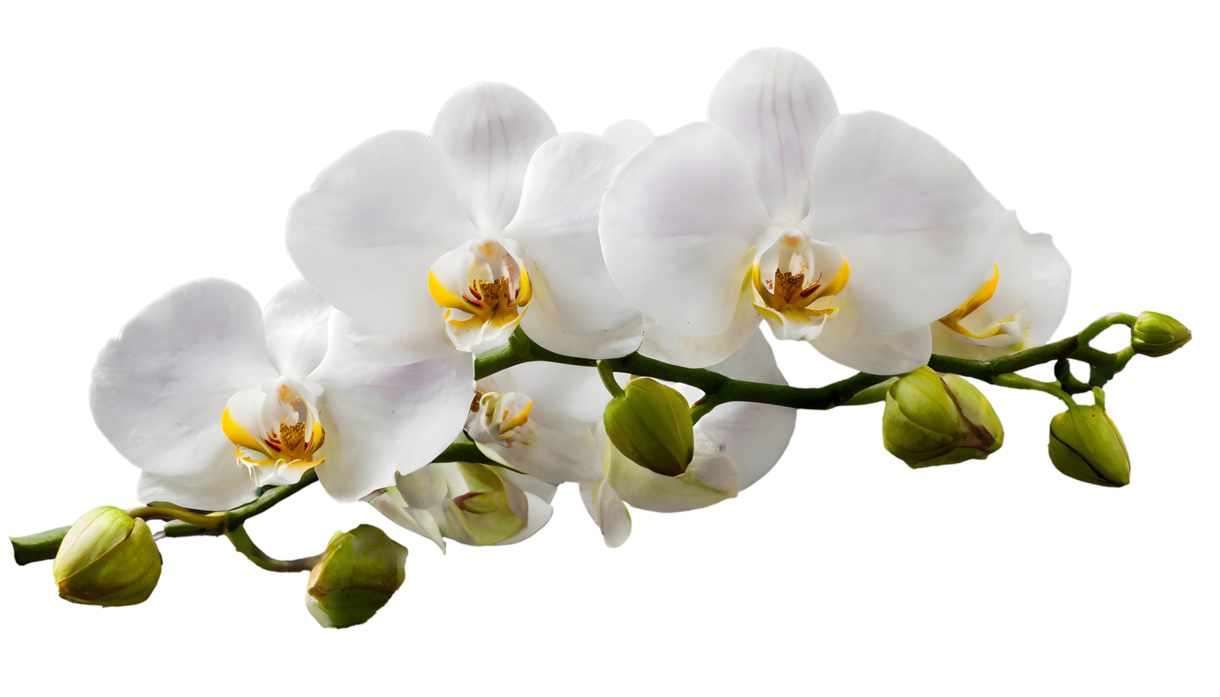 AI generated Blooming White tropical orchids bunch png