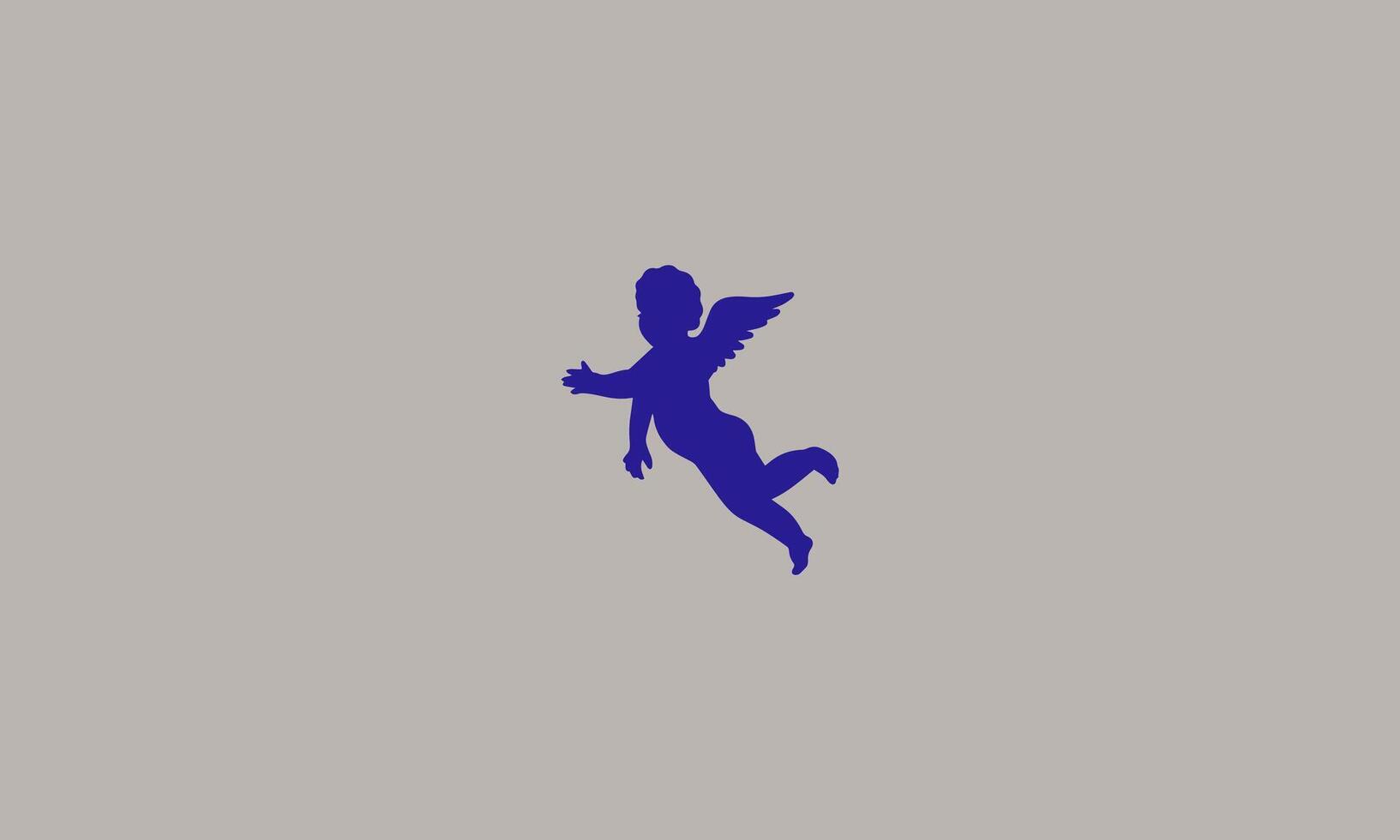 bebé ángel silueta vector ilustración plano diseño