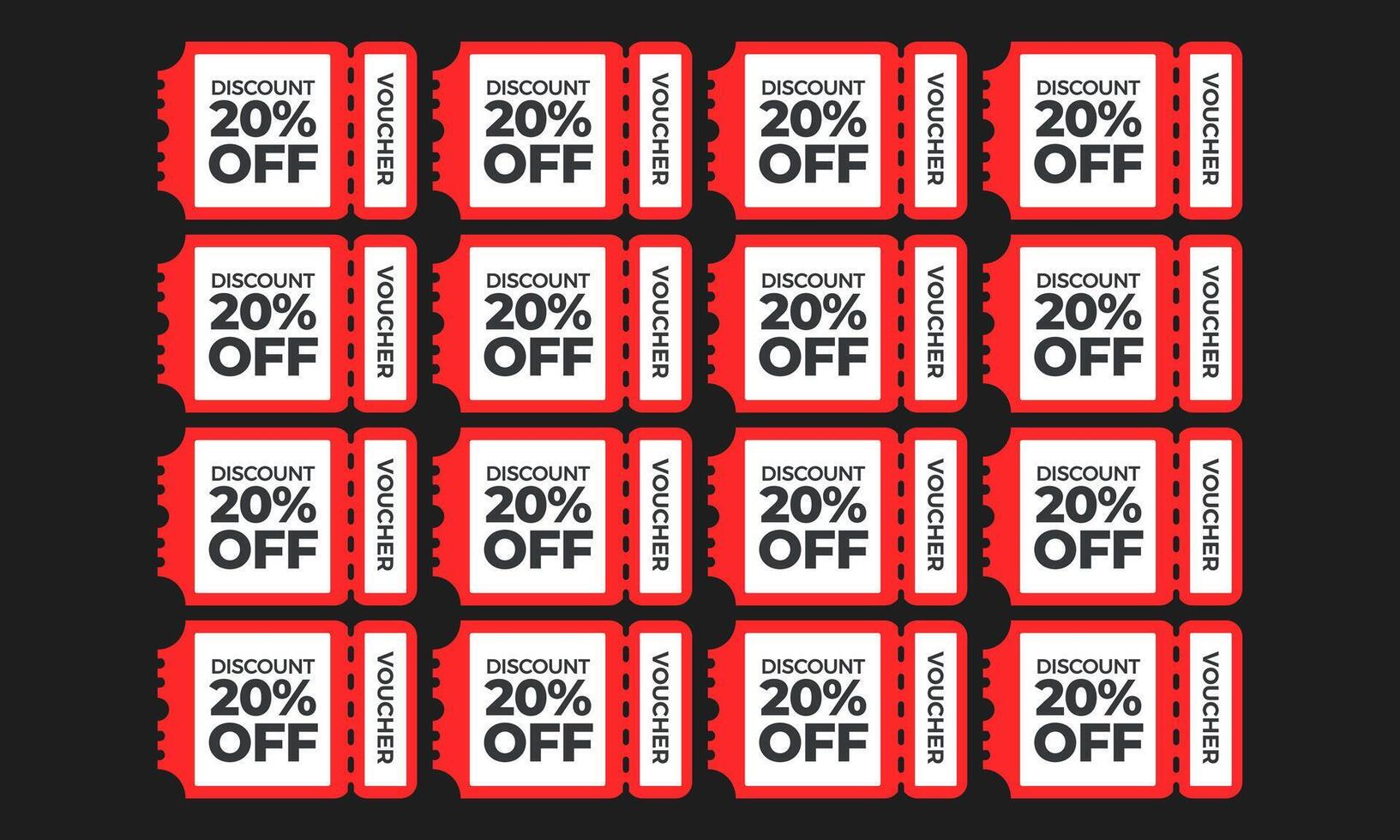 discount ticket template vector flat design