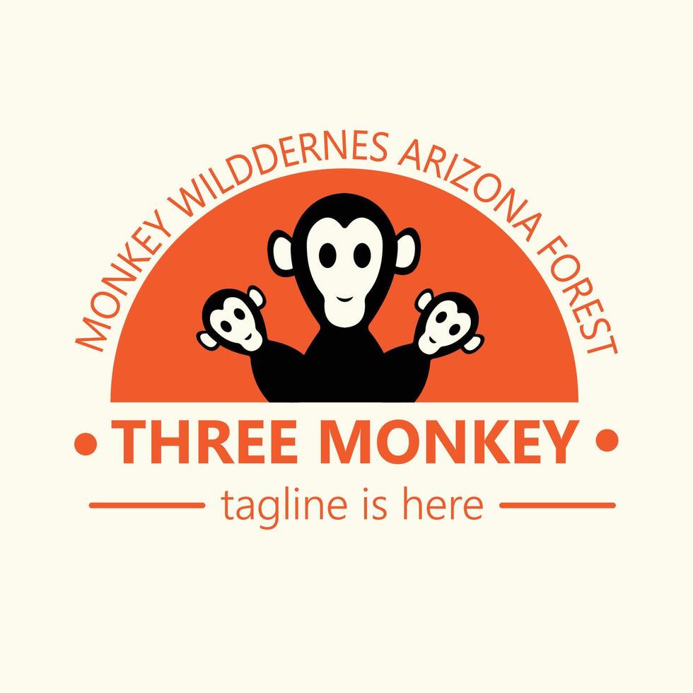Creative monkey logo design with simple concept. Suitable for businesses and companies vector