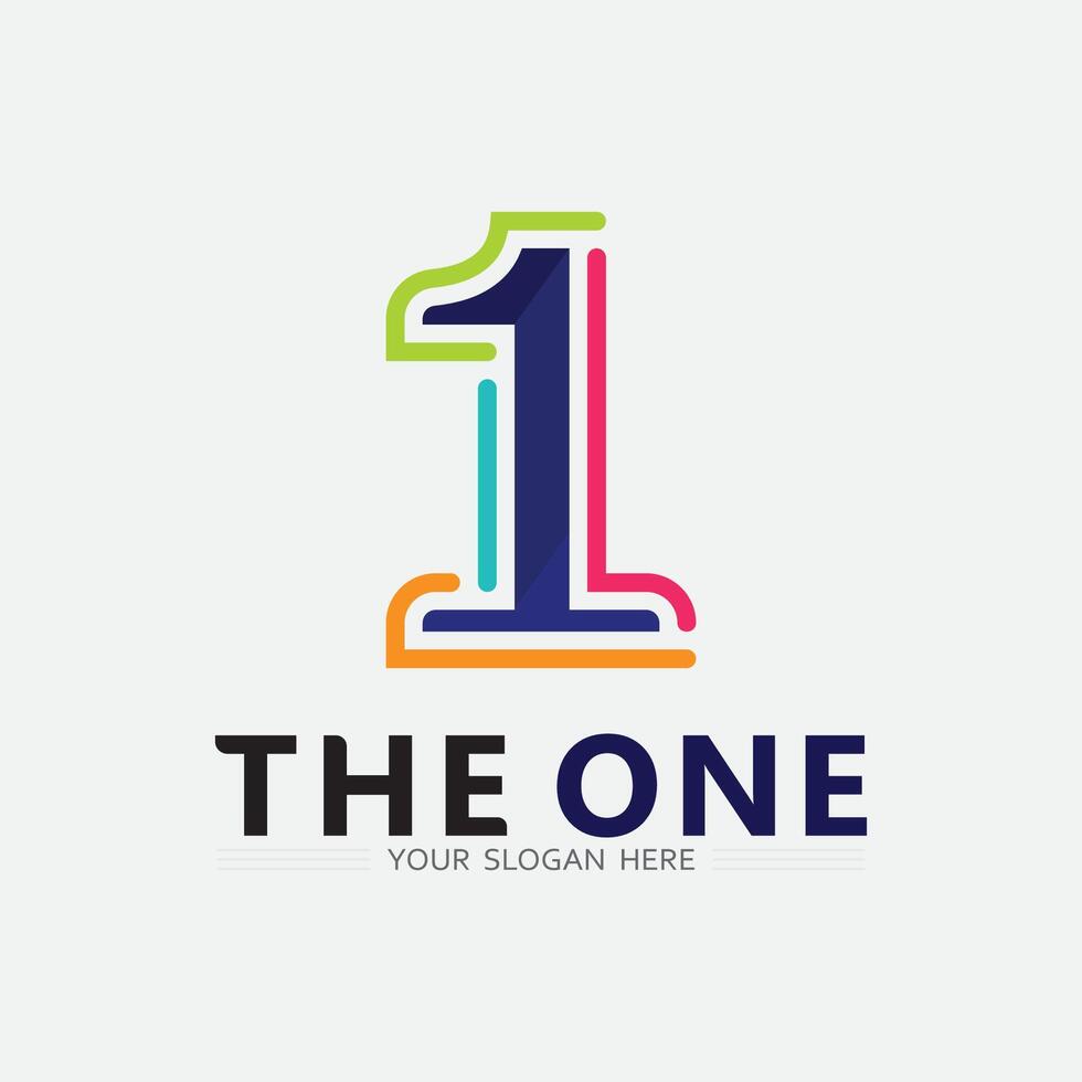 Number one logo and Vector Number design Stock Images Illustration