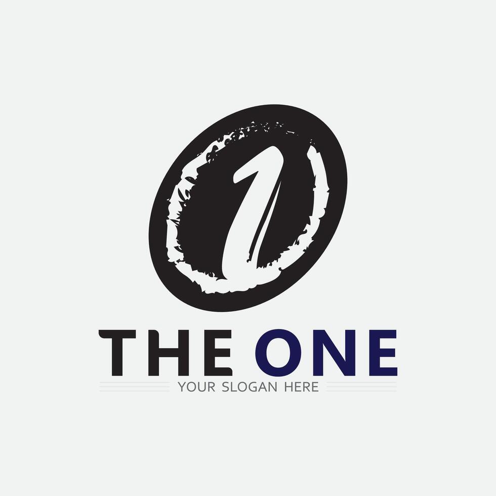 Number one logo and Vector Number design Stock Images Illustration