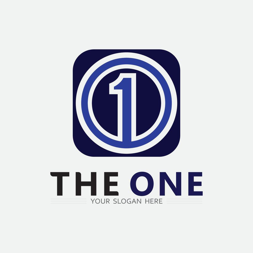 Number one logo and Vector Number design Stock Images Illustration