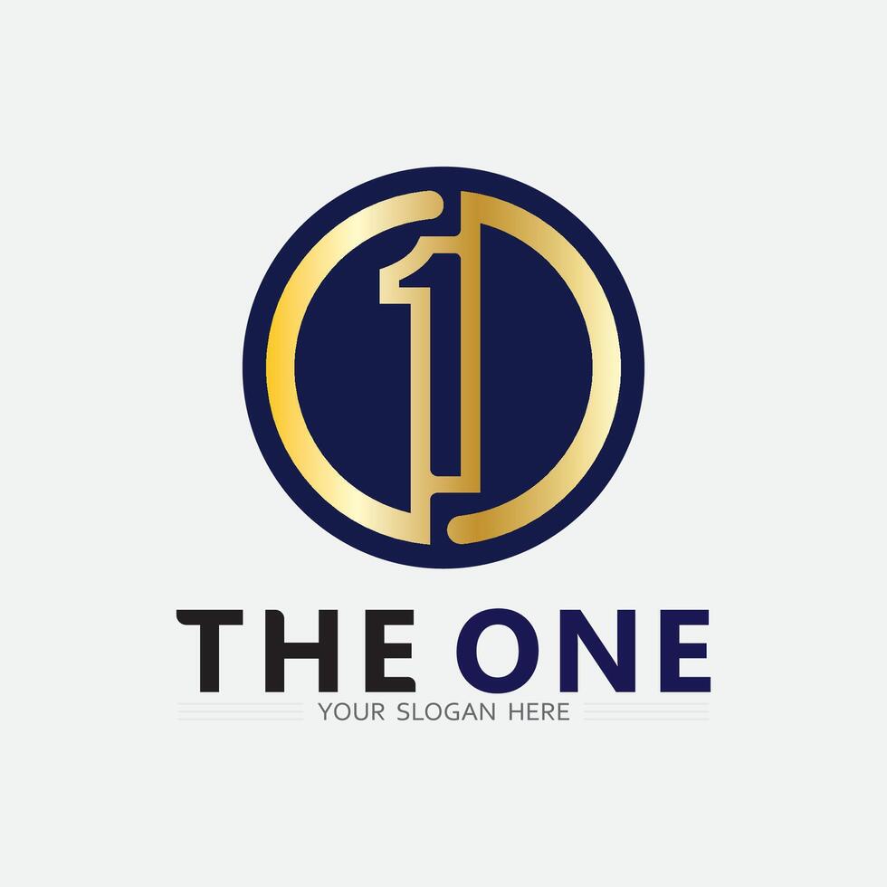 Number one logo and Vector Number design Stock Images Illustration