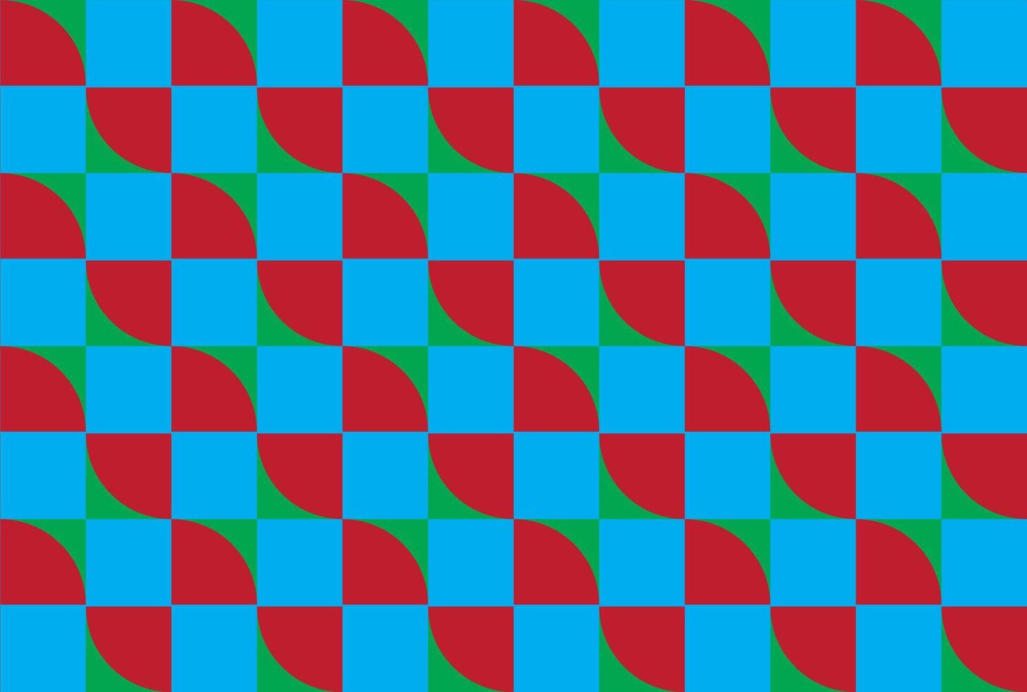 ilustración patrón, resumen geométrico estilo. repitiendo muestra rojo y verde color en cuadrado con curva línea en azul antecedentes. vector