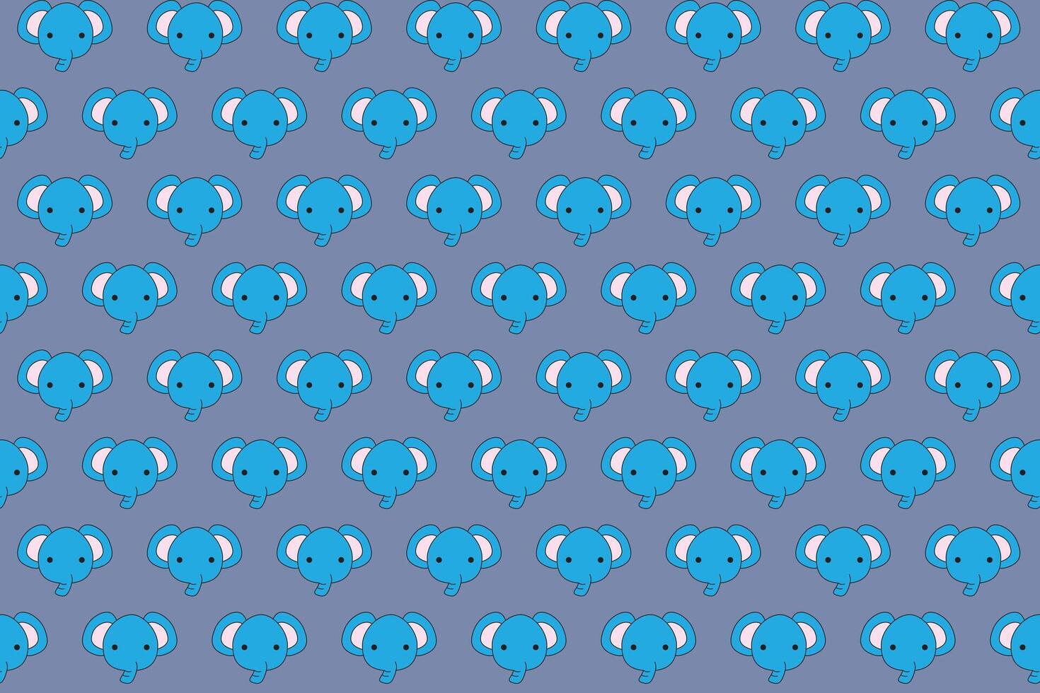 ilustración, fondo de pantalla cara de azul elefante en gris color antecedentes. vector