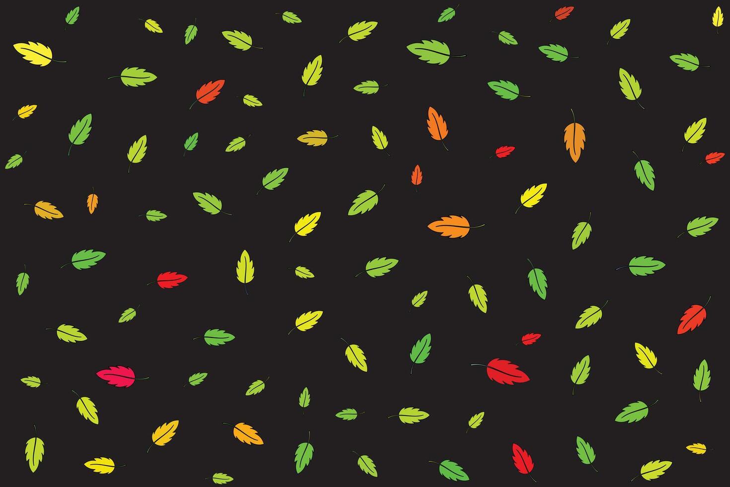 Illustration wallpaper of Abstract multicolor leaf on black background. vector