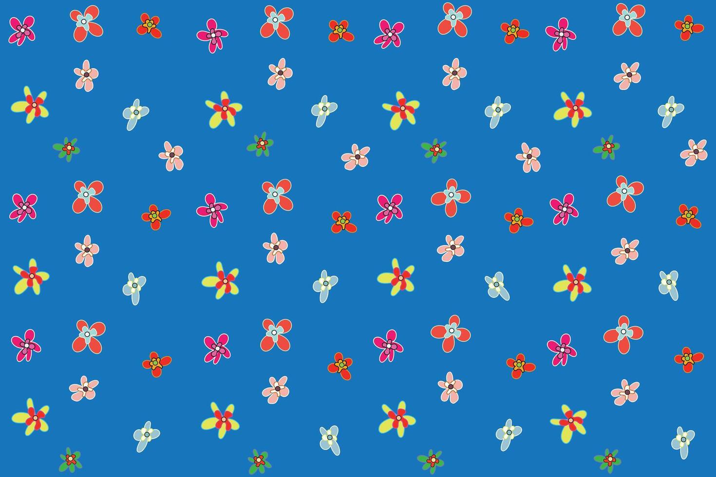 Illustration wallpaper of Abstract flower on blue background. vector