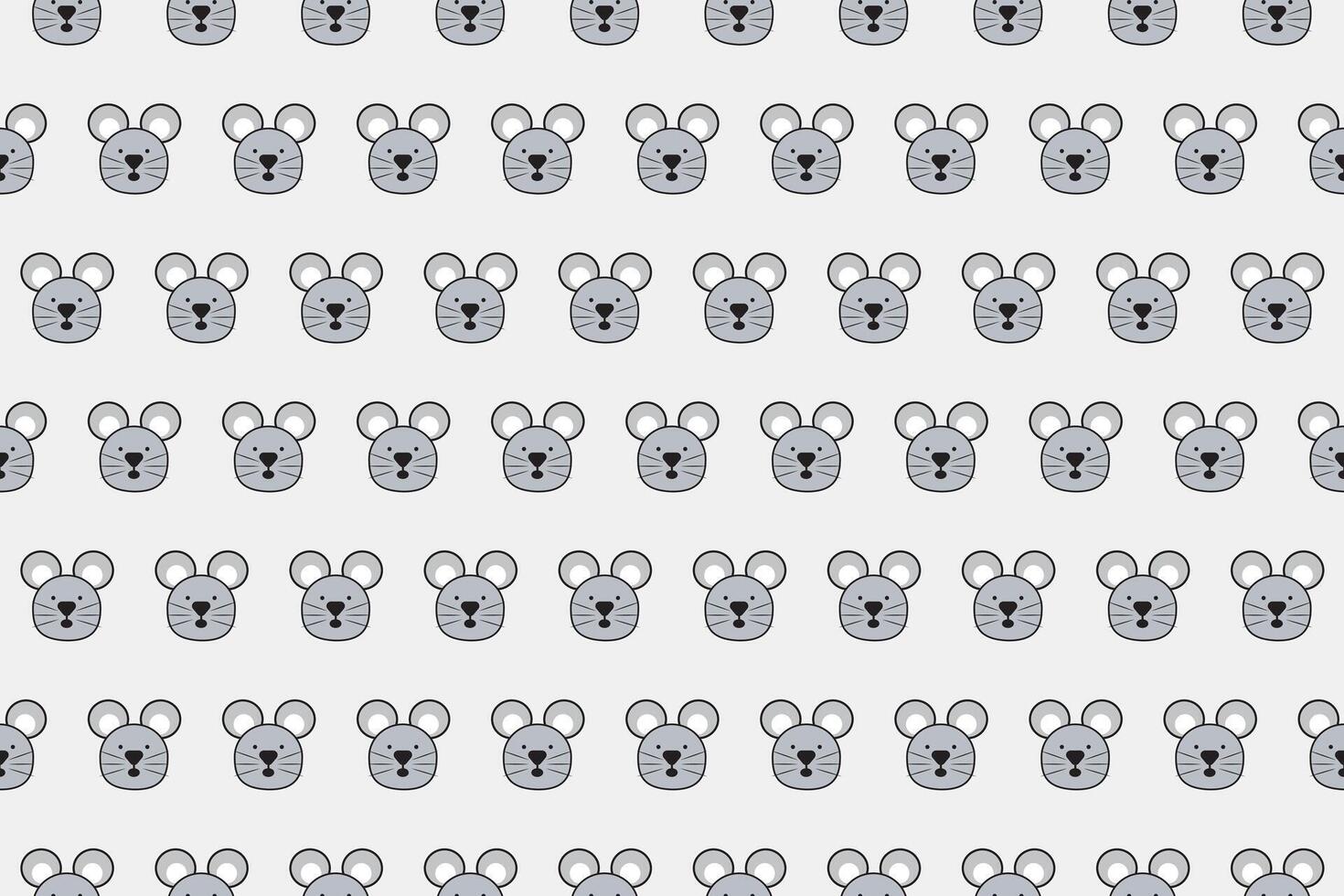 Illustration, wallpaper face of rat on soft grey color background. vector