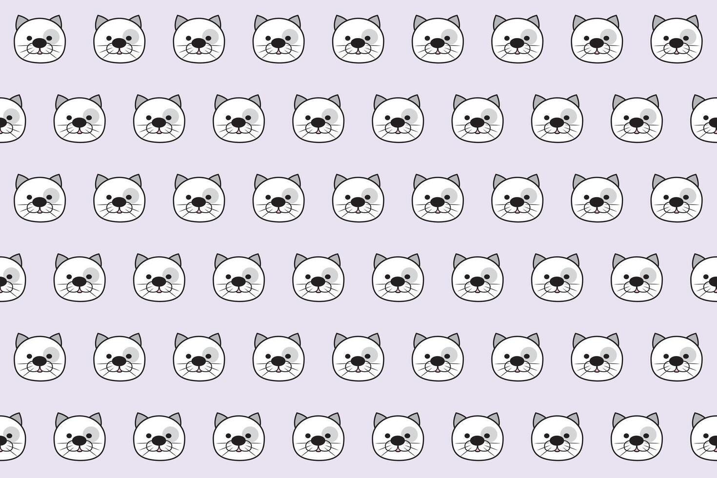 Illustration, wallpaper face of cat on soft grey color background. vector
