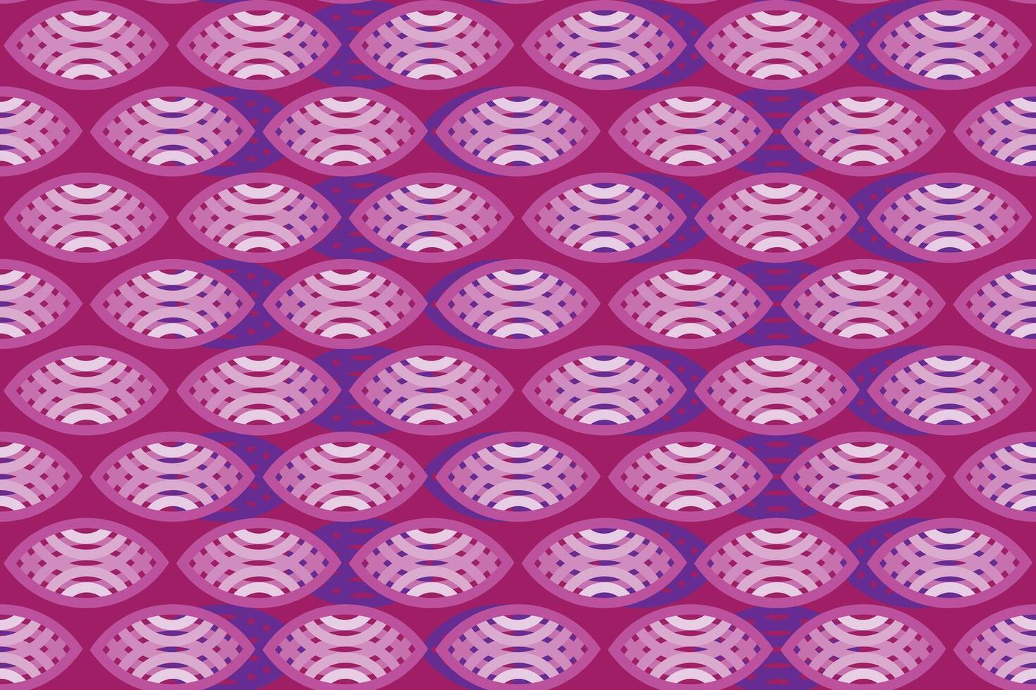 Illustration, pattern of rugby shape with pink line on deep pink background. vector