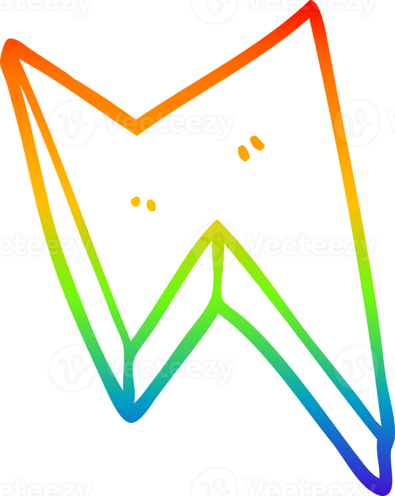 rainbow gradient line drawing of a cartoon thunder bolts png