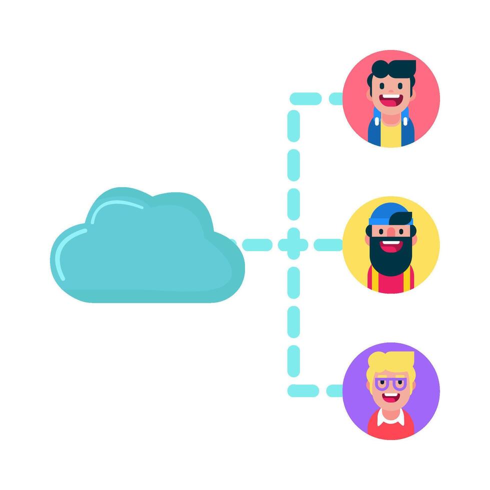 Illustration of people network vector
