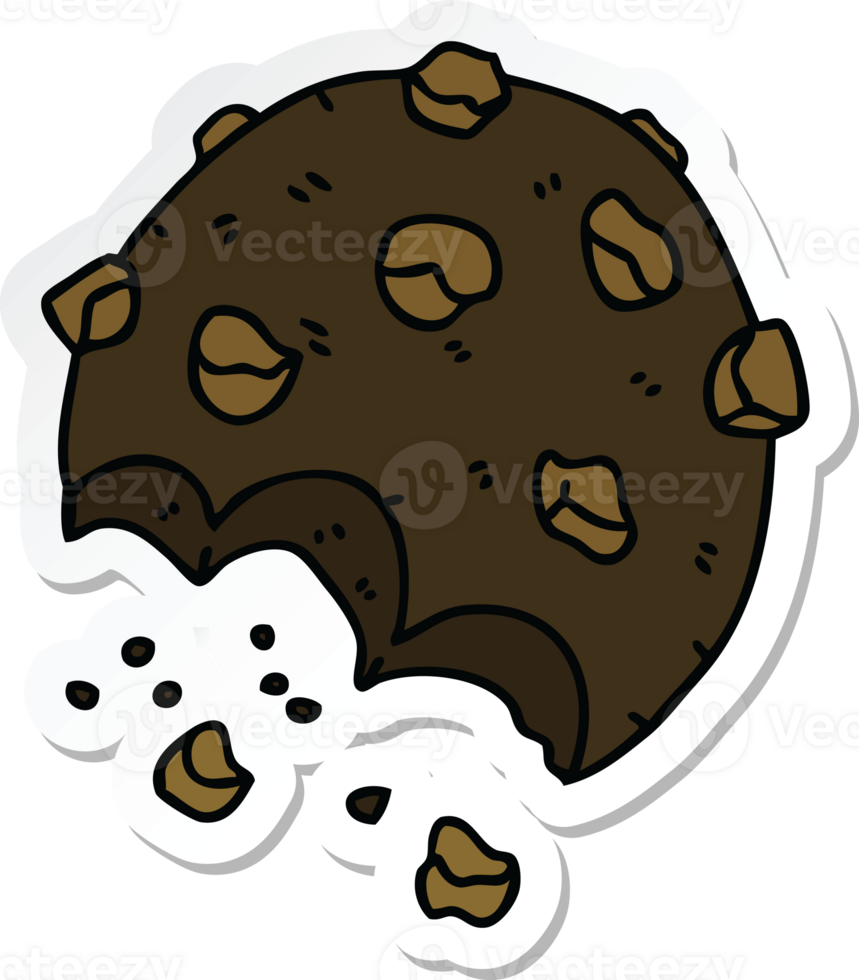sticker of a quirky hand drawn cartoon cookie png