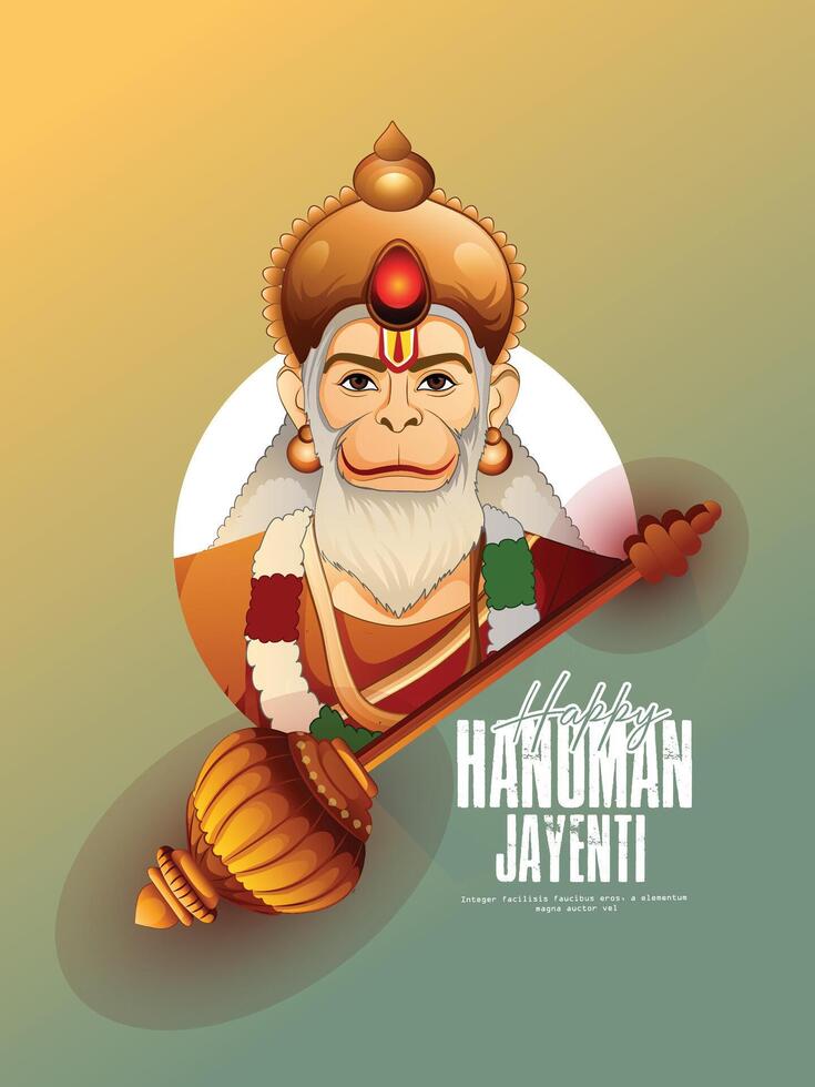 arrendajo shri carnero, feliz Hanuman jayanti,festival de India con hindi texto shri RAM vector