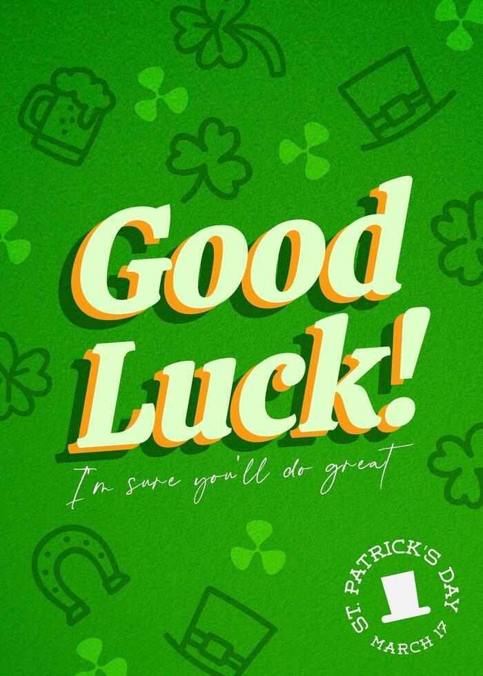 Good Luck Wishes Greeting Card Template