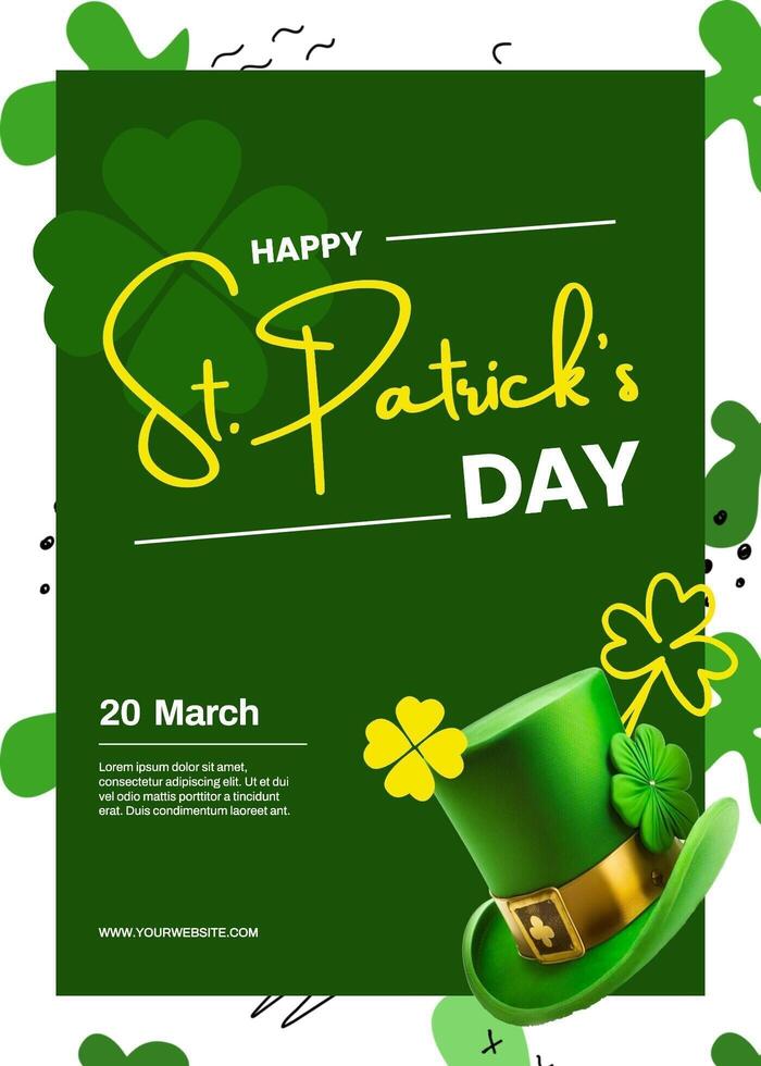 Happy St Patrick Day Greeting Card template