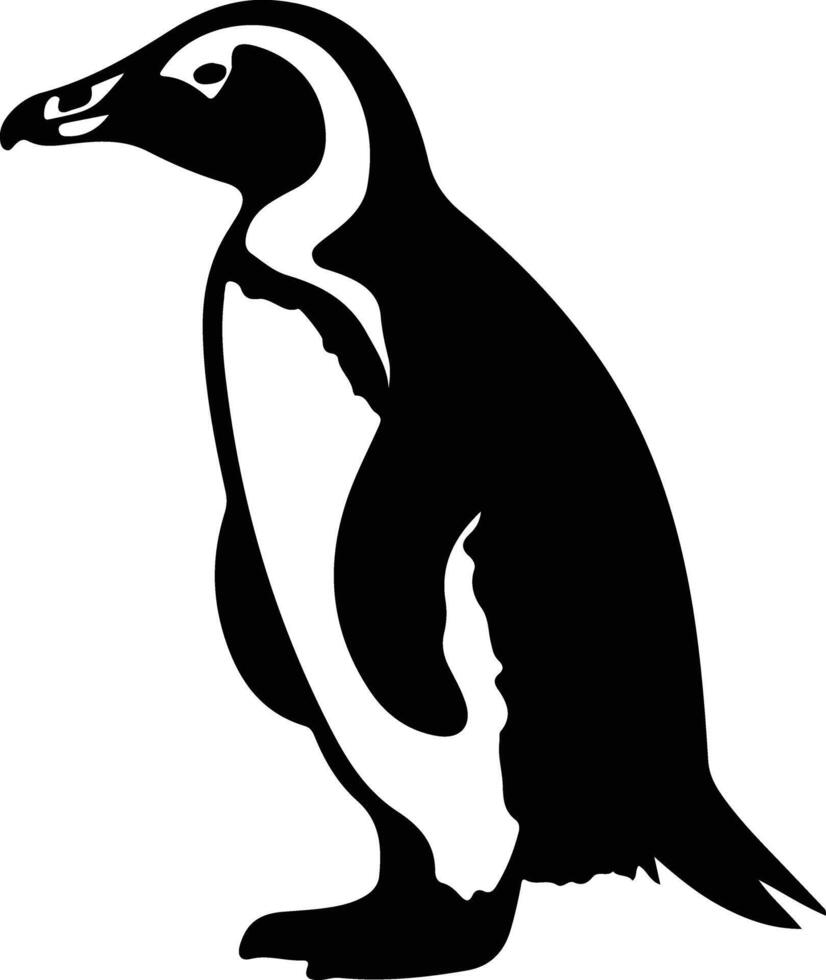 Africanpenguin black silhouette vector