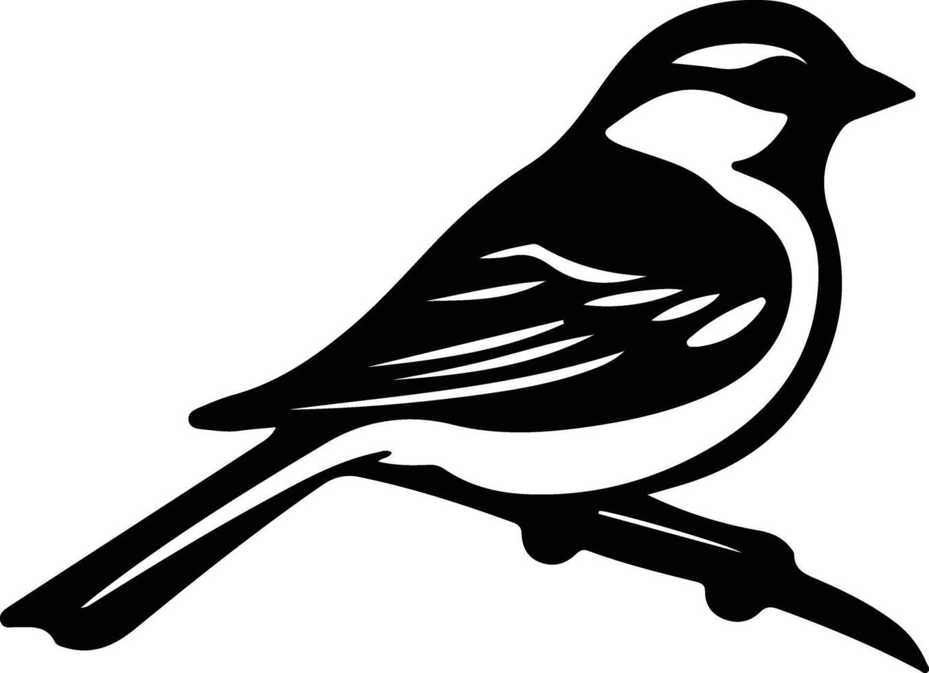 Americantreesparrow black silhouette vector