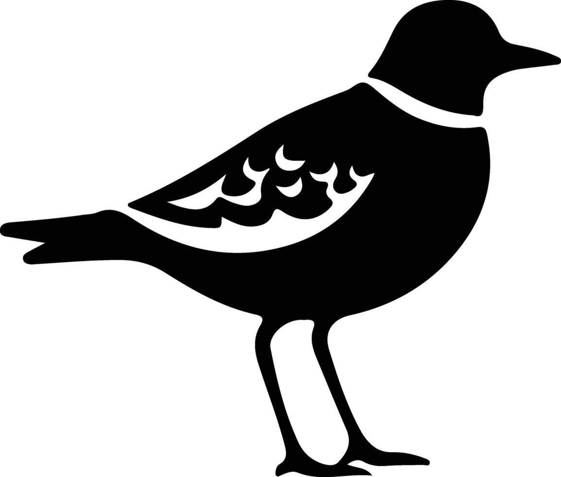 Americangoldenplover black silhouette vector