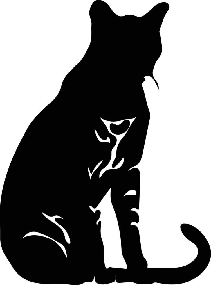 gato montés africano negro silueta vector