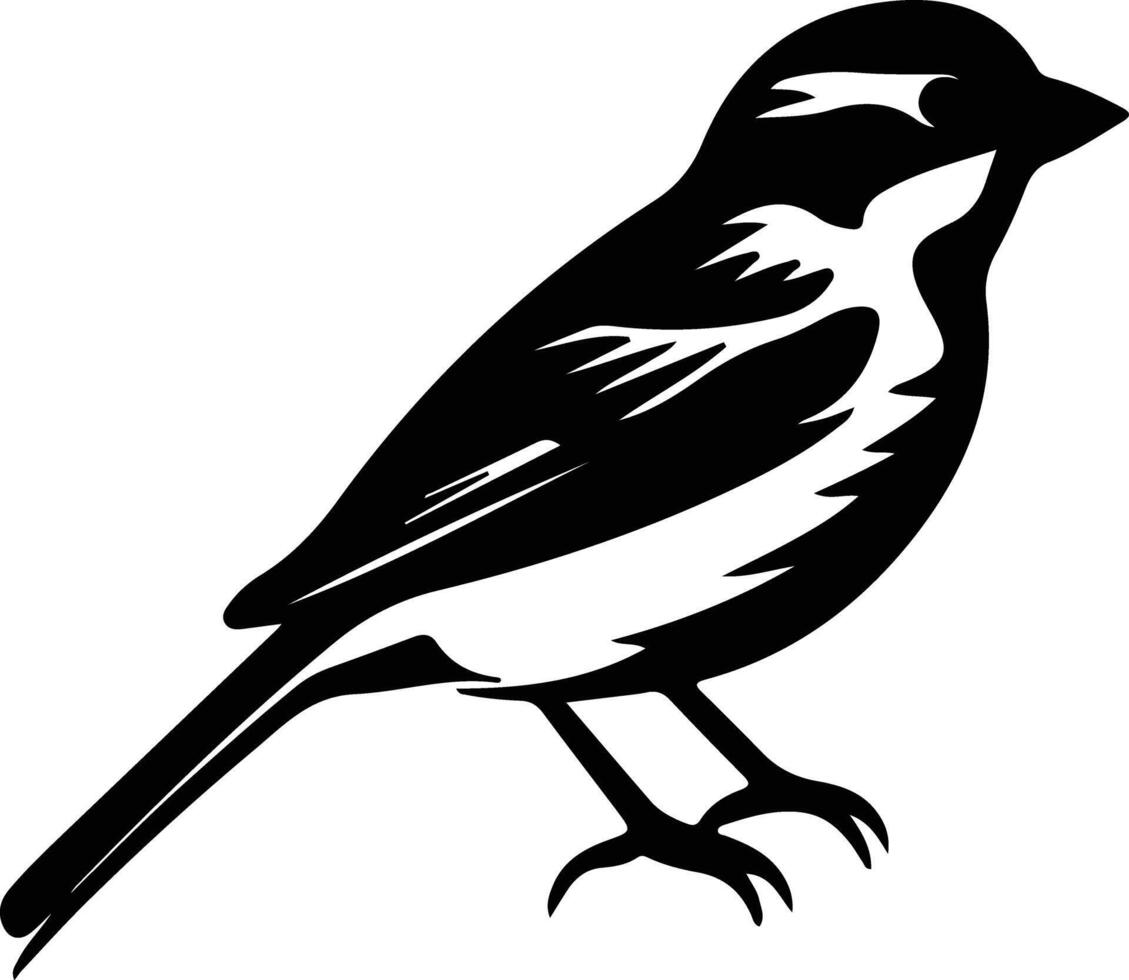 Americantreesparrow black silhouette vector