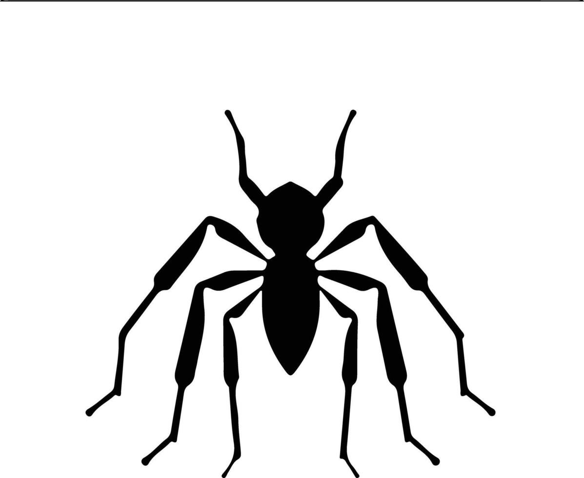 assassinbug black silhouette vector