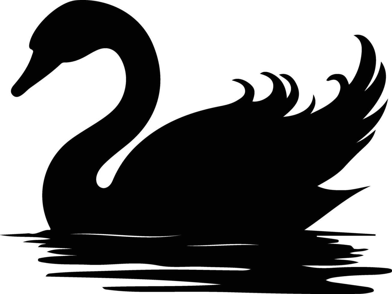 cisne negro negro silueta vector