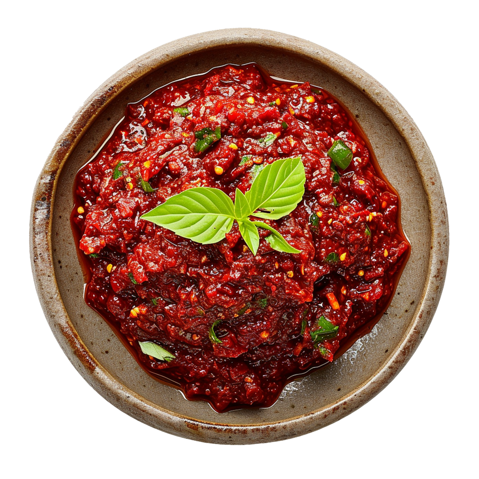 AI generated Plate of Sambal png isolated on transparent background