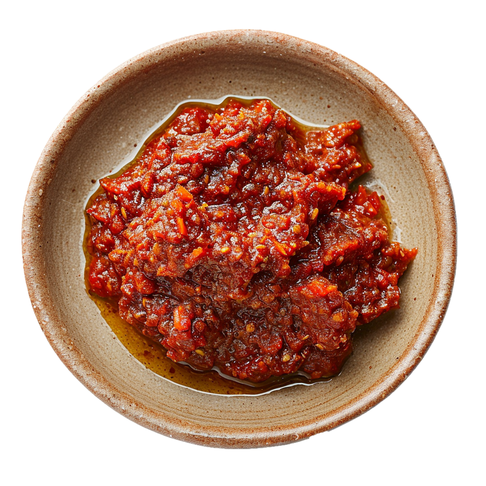 AI generated Plate of Sambal png isolated on transparent background