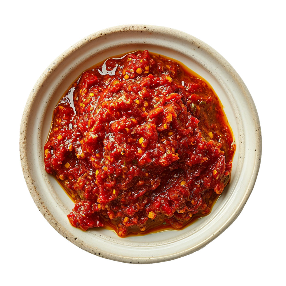 AI generated Plate of Sambal png isolated on transparent background