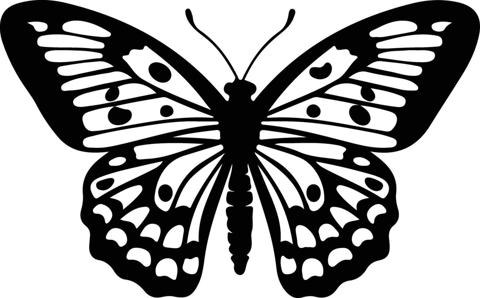 Oregon silverspot butterfly black silhouette vector