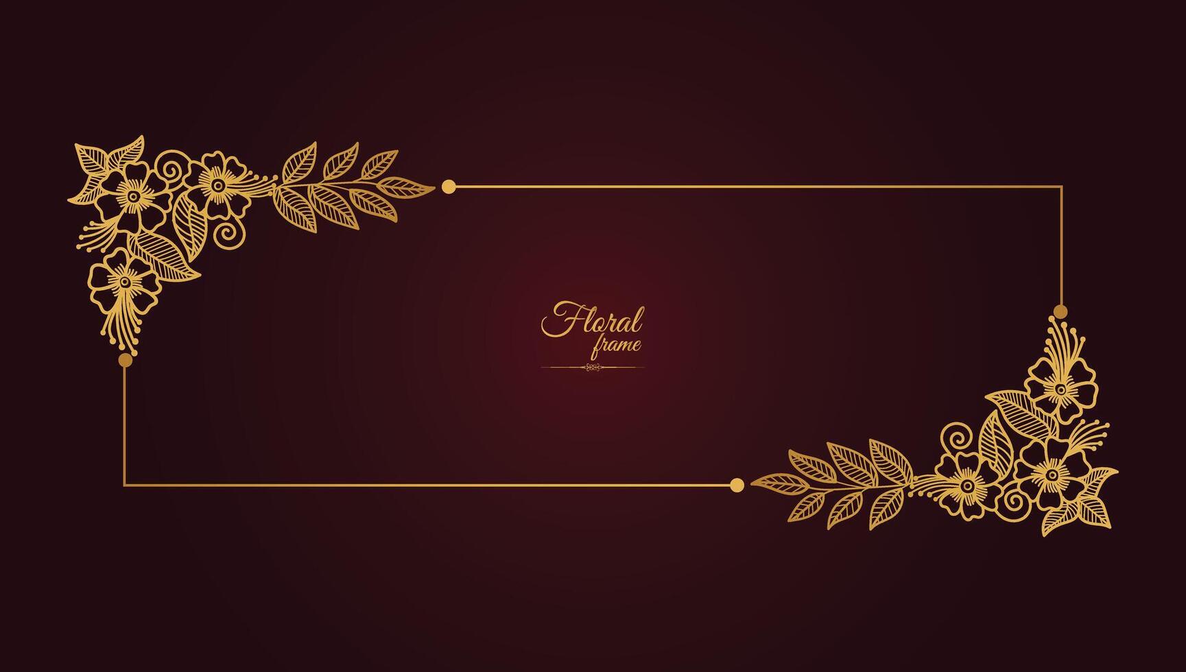 Flower Decorative Gold Frames And Borders vector